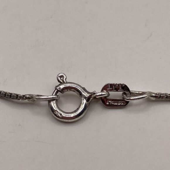 Sterling Silver Large Faceted Clear Crystal Solitaire Pendant and Chain Necklace - Picture 6 of 7